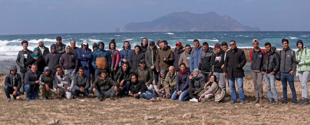 Group shot after consultation meeting with fishers, Zemba island shown © Awatef Abiadh