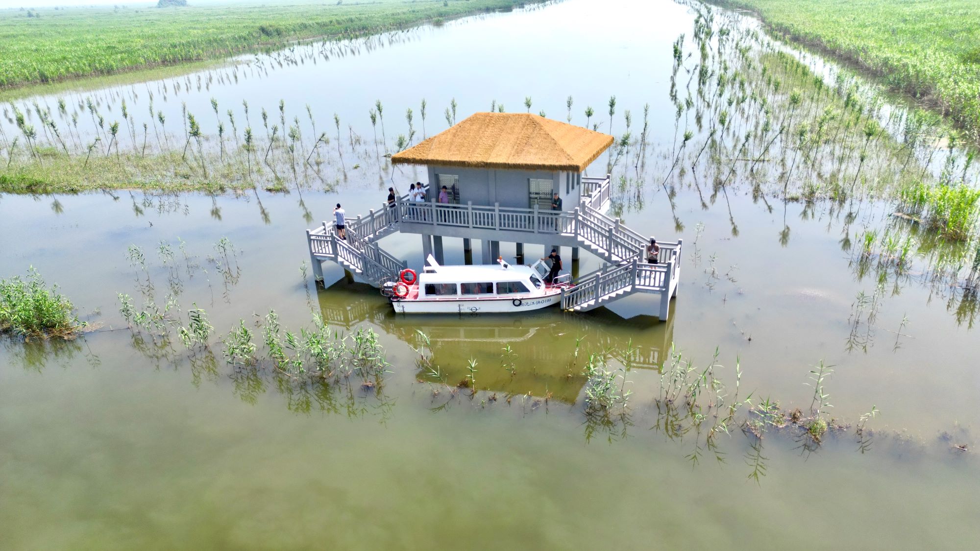 Dongting Lake boat with house