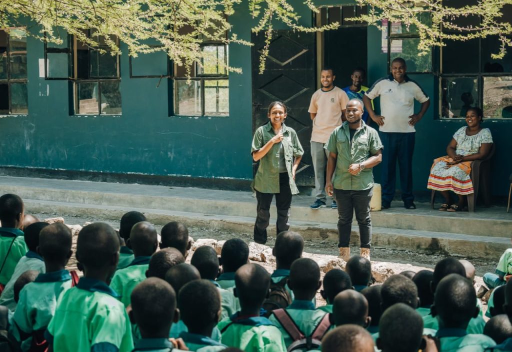 Nature Tanzania running school awareness sessions at Engare Sero Village.